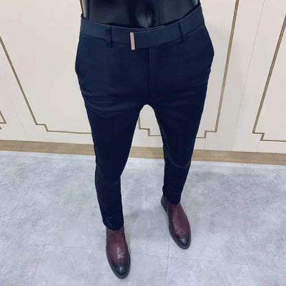 saferido  Men Gray Business Suit Pant Casual Formal Mens Dress Pants Spring Spring Pantalon Costume Slim Fit Suit Trousers 36