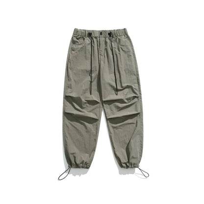 saferido Parachute Sports Pants Men Ice Silk Jogging Sweatpants Wide Leg Trousers Male Streetwear Loose Casual American Street