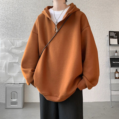 saferido Turtleneck Hoodie Zipper Pullovers Streetwear Hip Hop Hooded Sweatshirt Men Clothing Korean Couples Harajuku Coat