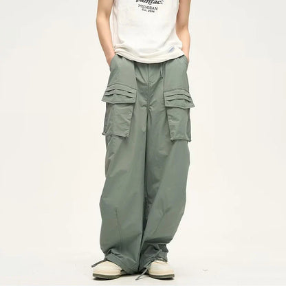 saferido Parachute Cargo Pants Men Oversize Cargo Trousers Male Y2K Sweatpants Men High Waist Japanese Streetwear Hip Hop