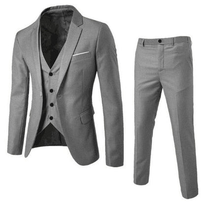 Men Blazers Set Wedding 3 Pieces Elegant 2 Suit Luxury Full Coat Pants Design Latest Vest Business Slim Fit Jacket Trousers