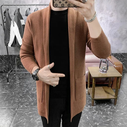 saferido British Style Men's Sweaters New Autumn Casual Solid Knitted Coat Male Cardigan Designer Homme Sweater Slim Fitted Warm Clothing