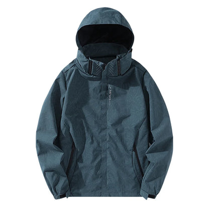 New Spring Mens Lightweight Waterproof Rain Jacket Raincoat for Hiking Travel with Removable Hood Windbreaker Jacket Top