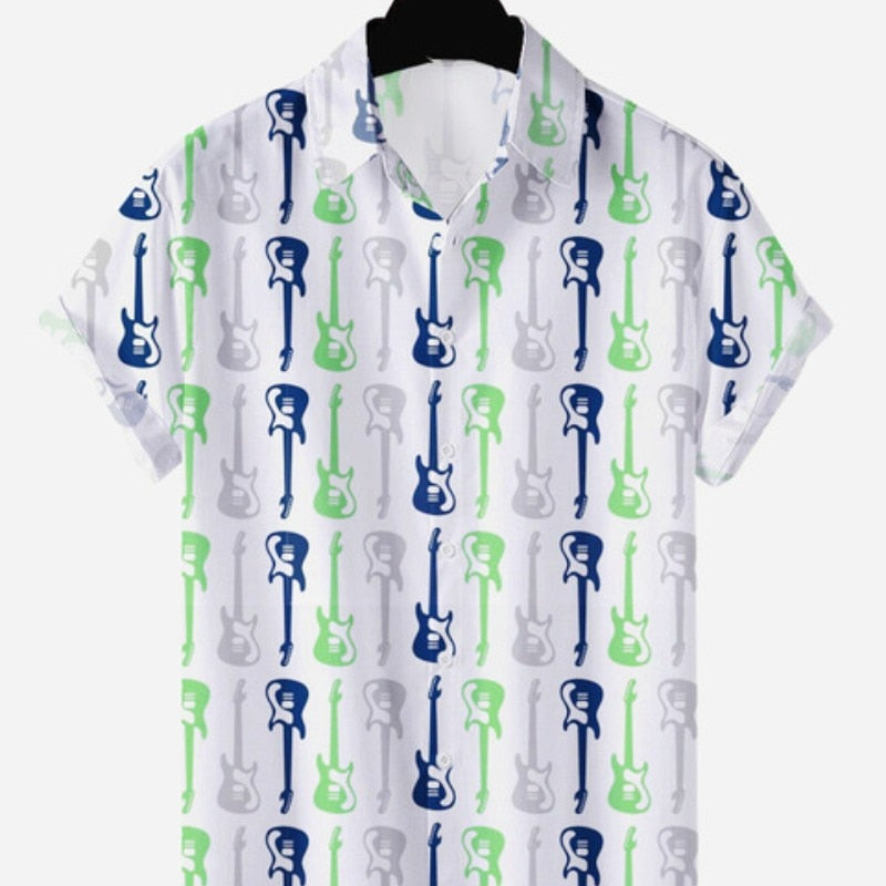 New Hawaiian Men's Casual Beach Style Short Sleeve Breathable Fashion Polo Collar Men's Shirt 3D Printing Oversize Customizable