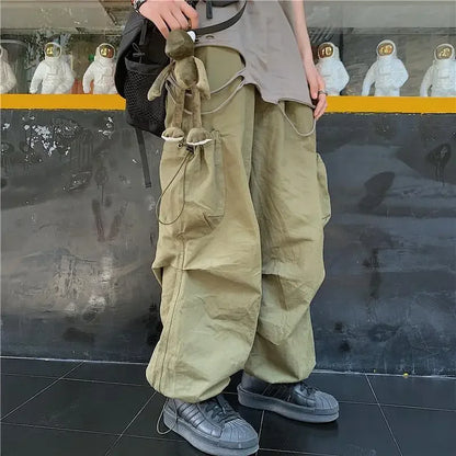 saferido Techwear Cargo Pants for Men Black Trousers Male Jogging Korean Casual Japanese Streetwear Hip Hop Safari Style Pocket