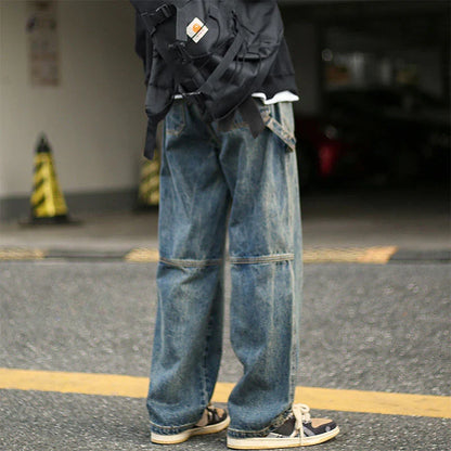 saferido Men's Jeans Straight Trousers Man Cowboy Pants Wide Leg Cargo Y2k Streetwear Original Washed Korean Style Free Shipping Casual