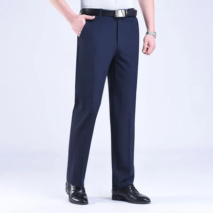 saferido  Men's Clothing New Loose Solid Color Office Business Casual Formal Man Spring Summer Thin Pockets Comfortable Zipper Pants