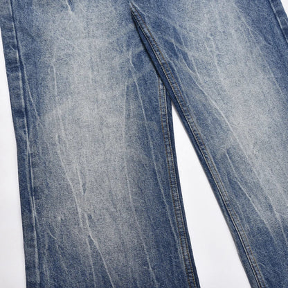 Mens Jeans Baggy Y2k Streetwear Blue Trousers Loose Straight Leg Vintage Distressed Casual Fashion Street Wide Leg Denim Pants
