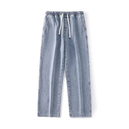 saferido Elastic waist jeans men's spring and autumn American loose straight leg casual versatile wide leg pants