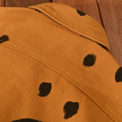 White Smiley Print Shirts for Men Long Sleeve Casual Shirt Pure Cotton Dress Shirt 40 Sticks