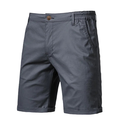 Men Shorts Summer Cotton Middle Waist Male  Casual Business Men Shorts Printed Beach Stretch Chino Classic Fit Short Homme
