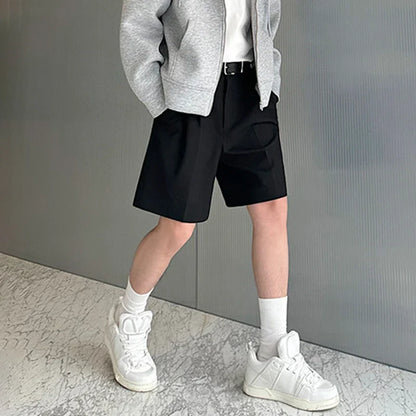 saferido Summer New Solid Color Personality Elegant Five-point Pants Niche Design Original Stylish Korean Men Street Shorts