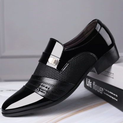 saferido Former Men Shoe Black Leather Shoes for Men Luxury Plus Size Party Office Business Casual Shoes Loafers