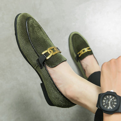 saferido Loafers Shoes Italian Fashion Corduroy Men Shoes For Driving Shoes Luxury Mens Leather Casual Grace Men's Wedding Shoes Party