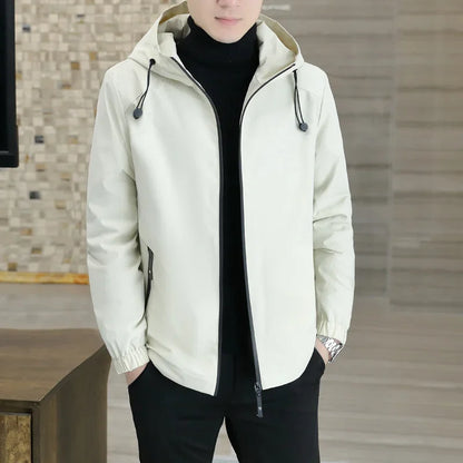 saferido Spring Autumn Men Hooded Jacket Male Outwear Imitation Wool Thick Warm Windbreaker Jacket Men Fashion Casual Coat