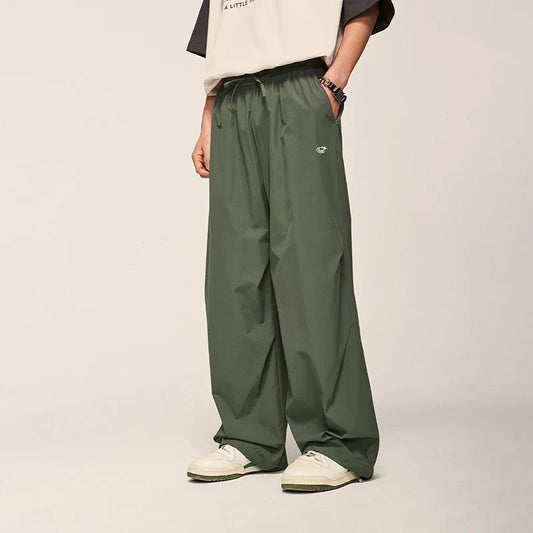 saferido Parachute Wide Leg Pants Men Baggy Trousers Male Joggers Sweatpants Oversized Loose Casual Sports Streetwear Hip Hop
