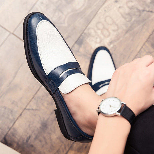 saferido Fashion Men Loafers Slip On Classic British Style Casual Dress Shoes Classic Social Leather Shoes Elegant Original Boat Shoes