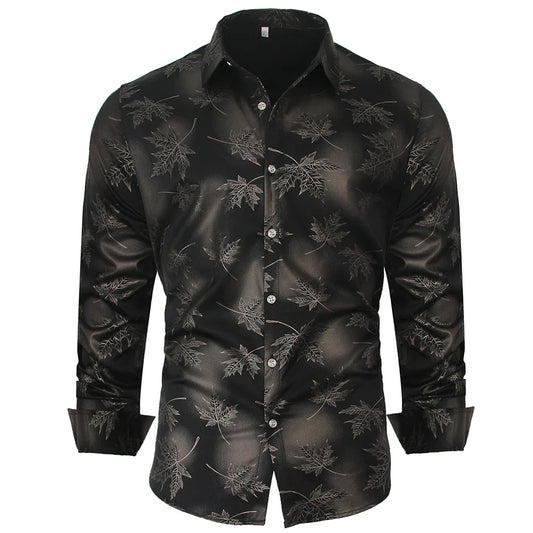 New Social Long Sleeve Maple Leaf Designer Shirts Men Slim Fit Vintage Fashions Men's Shirt Man Dress Jersey Clothing