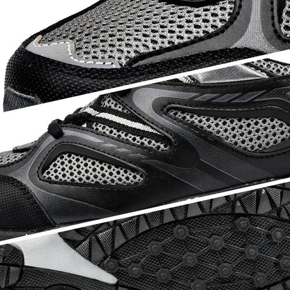 saferido New Arrival Classics Style Men Running Shoes Cow Split Mesh Men Sport Shoes Lace Up Outdoor Jogging Shoes