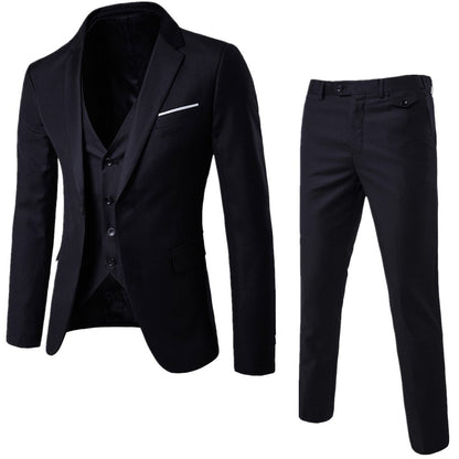 Men Blazers Set Wedding 3 Pieces Elegant 2 Suit Luxury Full Coat Pants Design Latest Vest Business Slim Fit Jacket Trousers