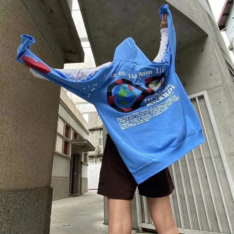 Kanye West Hooded Fleece Sweatshirts Bieber Hip Hop Graffiti Womens Hoodies Pullover Foaming Printing Hoodies Streetwear Men