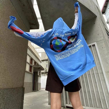 Kanye West Hooded Fleece Sweatshirts Bieber Hip Hop Graffiti Womens Hoodies Pullover Foaming Printing Hoodies Streetwear Men