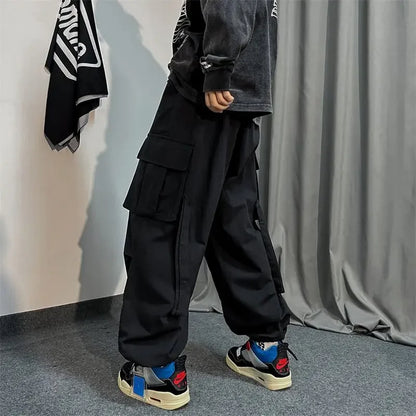saferido Black Cargo Pants for Men Oversize Cargo Trousers Male Green Loose Casual Japanese Streetwear Hip Hop Pocket Big Size