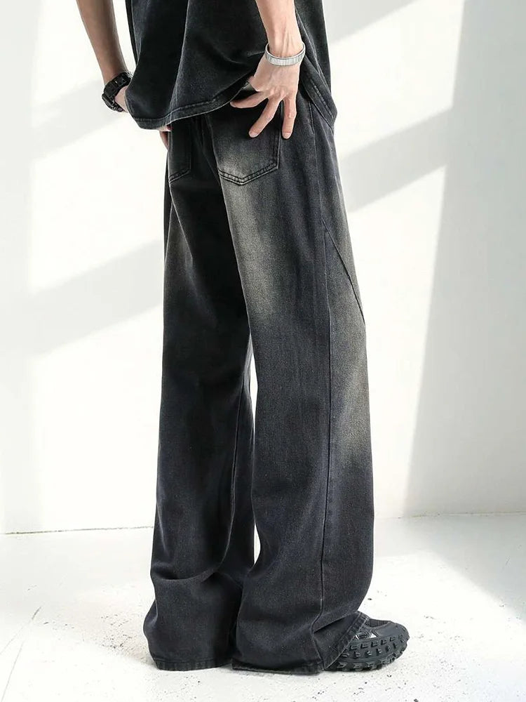 Men Summer NEW Patchwork Vintage Wide Leg Soft Jeans Carago Loose Oversized 3XL Daily Pants Men Straight Leg Goth Trouser