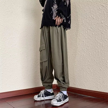 saferido Joggers Cargo Pants for Men Casual Hip Hop Hit Color Pocket Male Trousers Sweatpants Streetwear Harajuku Pants