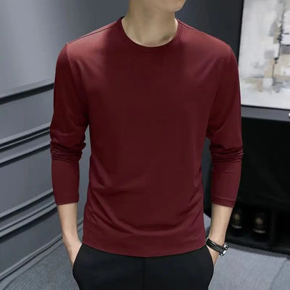 saferido Fashion O-Neck Solid Color Casual T-Shirts Mens Clothing 2024 Spring Summer New Loose Korean Pullovers Tops All-match Tee Shirt