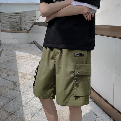 Loose Shorts Men Summer Japsn Style Wide Cuff Shorts Men Jogger Shorts Streetwear With Big Pockets Work Trousers