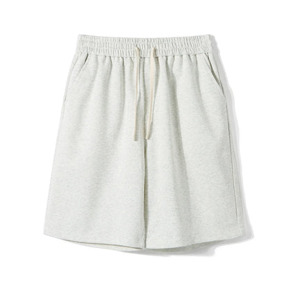 saferido Lace Up Striped Straight Shorts Men Clothing 2024 Summer New Loose Elastic Waist All-match Knee Men Shorts Korean Fashion Shorts