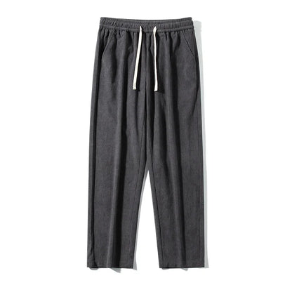 saferido Men's Casual Pants Loose Straight Corduroy Pants Elastic Waist Sweatpants Fashion Streetwear Spring Men Sports Jogger Trousers