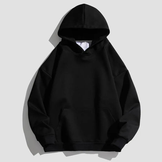 Men's Hoodie Brand Pullover Hip-Hop Street Clothing 100% Cotton Solid Color Men's Sweatshirt Hoodie Men's Oversized Top
