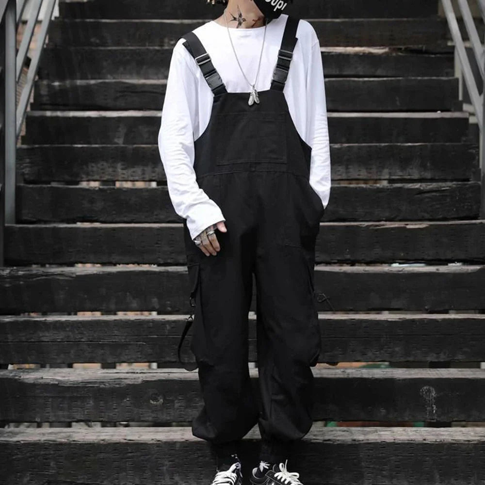 saferido Spring And Autumn Mens Casual High Quality Overalls American High Street Hip-Hop Fashion Solid Color Amei Khaji Overalls