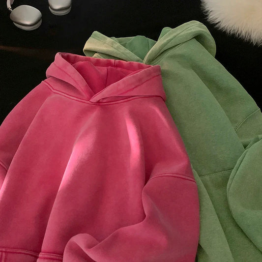 saferido Men Sweatshirts Washed Hoody Vintage Streetwear Baggy Fashion Harajuku Female Casual Hoodies