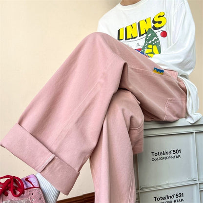 Straight Leg Men's Cargo Pants Straight Leg Fashion Elastic Waist Casual Trousers Harajuku Male New Brand Pants