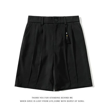 saferido Summer Suit Shorts Men Fashion Social Mens Dress Shorts Korean Loose Black White Casual Shorts Mens Office Formal Shorts M-3XL