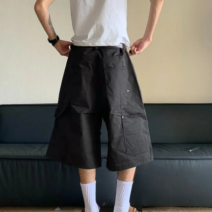 saferido Cropped Pants Summer American Retro Baggy 3d Cargo Capri Pants Hip-Hop Streetwear Trendy Casual Handsome Stylish Pants For Men