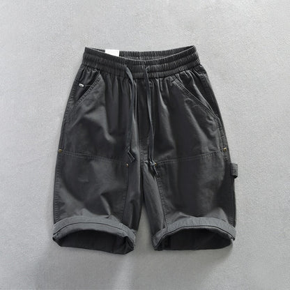 Summer Cotton Shorts Men Oversize 4XL Breathable Vintage Drawstring Casual Comfortable Shorts