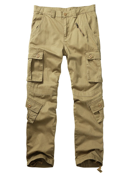 Men's Casual Cargo Pants Military Army Camo Pants Combat Work Pants with 8 Pockets(No Belt)