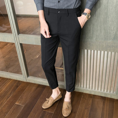 saferido New Style Men's Spring Slim Fit Business Suit Trousers/Male Pure Color Stretch Pencil Pants Man Dress Pants Brand Clothing