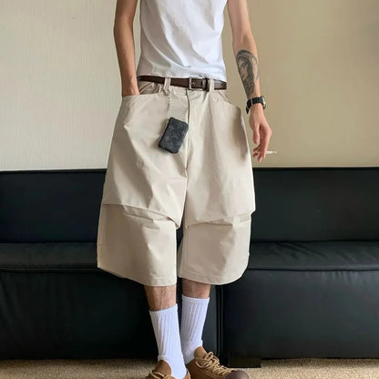 saferido Cropped Pants Summer American Retro Baggy 3d Cargo Capri Pants Hip-Hop Streetwear Trendy Casual Handsome Stylish Pants For Men