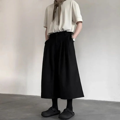 saferido Gothic Dark Casual Culottes Spring Japanese Harajuku Streetwear Elegant Daily Business Office Fashion Wide Leg Pants Unisex 2024