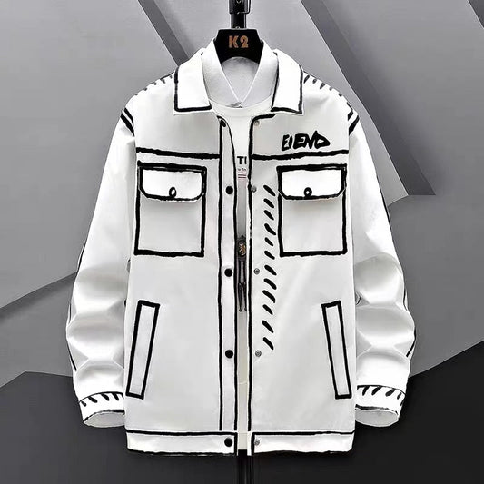 New Spring Autumn Casual Jackets Korean Fashion Short Lapel coat Decoration Body Men's Jacket High Quality Hip Hop Coats Men