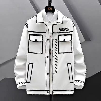 New Spring Autumn Casual Jackets Korean Fashion Short Lapel coat Decoration Body Men's Jacket High Quality Hip Hop Coats Men