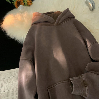 saferido Men Sweatshirts Washed Hoody Vintage Streetwear Baggy Fashion Harajuku Female Casual Hoodies