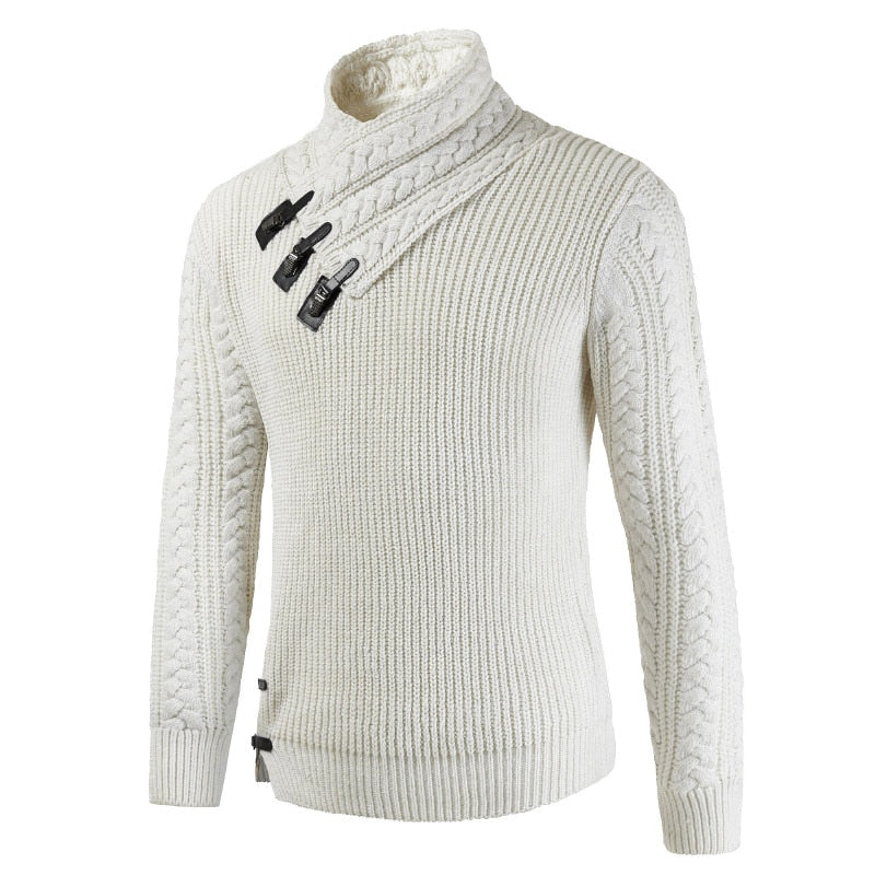 Winter Men's Turtleneck Sweater Fashion Large Size Pullover Autumn Warm Winter Shirts Retro Clothing Knitting