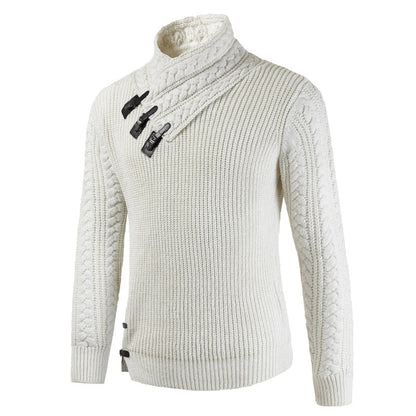 Winter Men's Turtleneck Sweater Fashion Large Size Pullover Autumn Warm Winter Shirts Retro Clothing Knitting