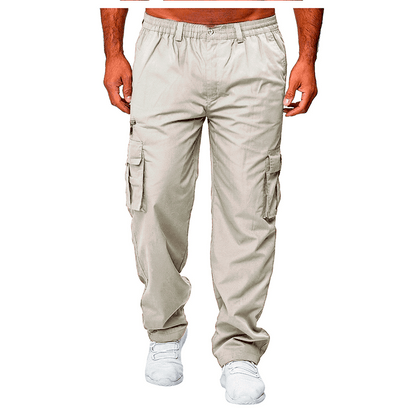 Men Cargo Pants Summer Work Trousers Stretch Waist Loose Multi Pocket Casual Trousers Pants Sports Outdoor Wearing